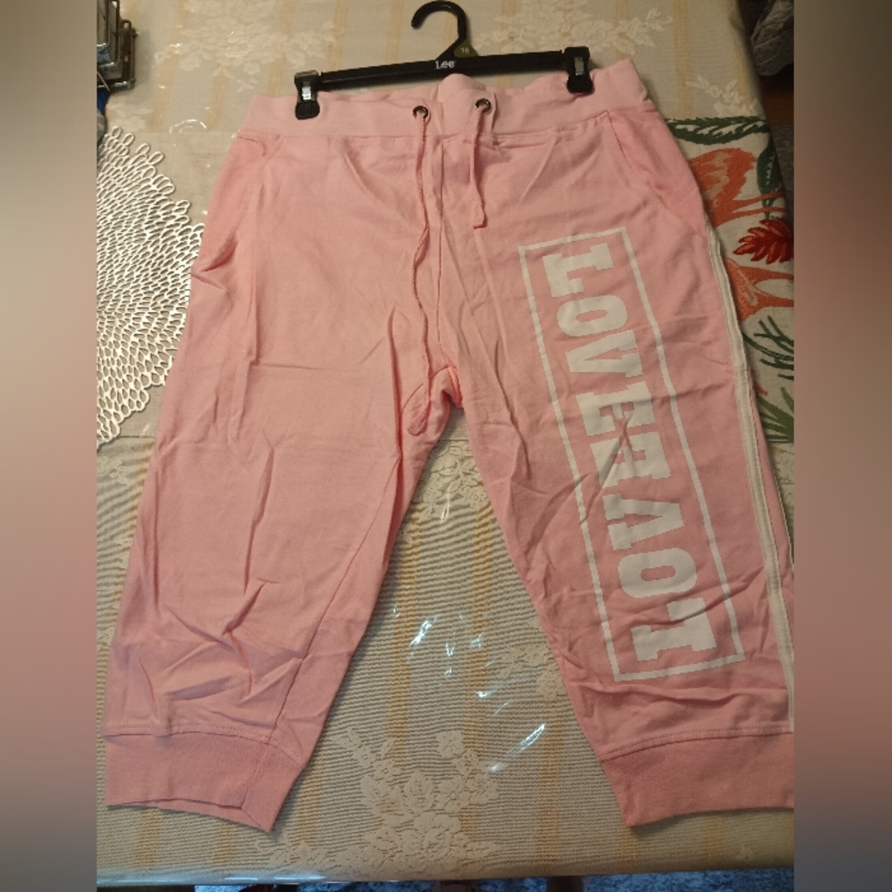 Pink Kids Joggers with Love Print